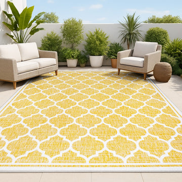 Trebol Moroccan Trellis Textured Weave Indoor/outdoor Area Rug